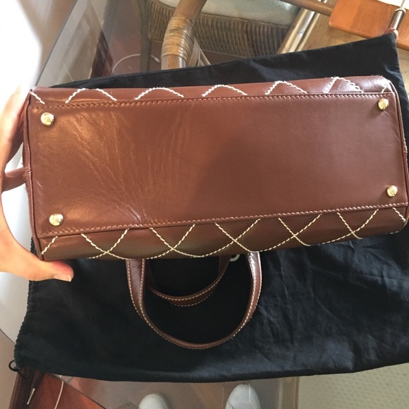 Chanel Surpique Bowler Bag Brown Calfskin - Picture 4 of 8